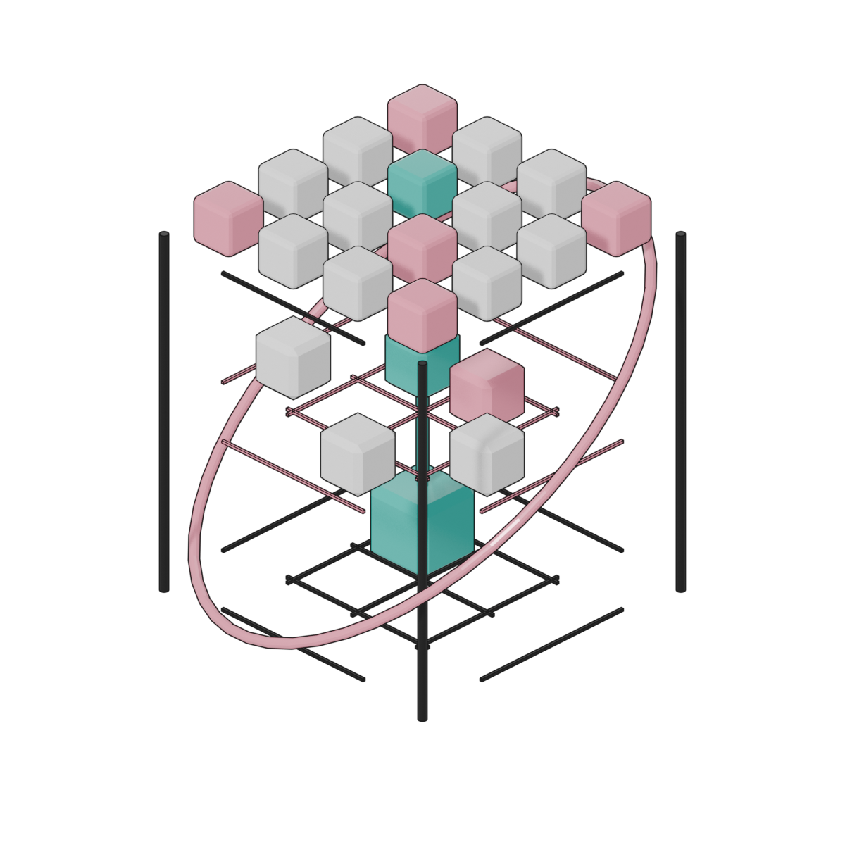 3D Cavity Sieve Lattice Sculpture